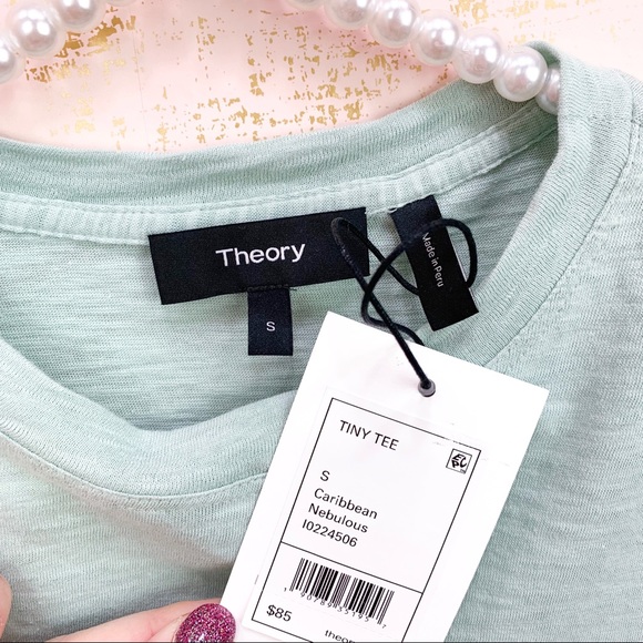 NWT Theory Tiny Tee Blue Slub Shirt - Picture 4 of 7